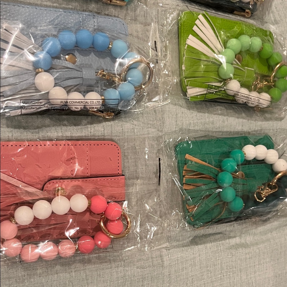 Card Holder with Tassel and Beaded Keychain - Picture 5 of 8
